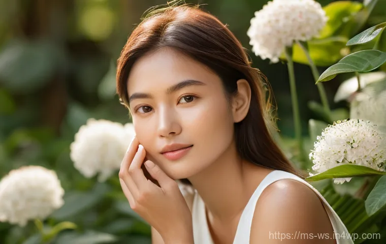 비건 스킨케어와 천연 스킨케어의 차이 - **Prompt 1: Serene Botanical Skincare Moment**
    A young woman, approximately 25-30 years old, wit...
