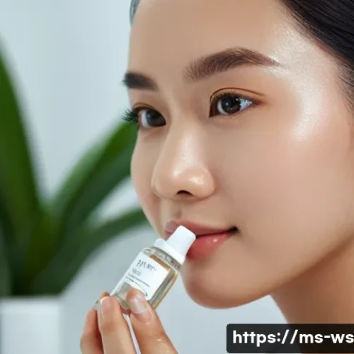 Home 28 천연 스킨케어의 혁신적인 기술 - A close-up, hyper-realistic image of a young Southeast Asian woman applying a lightweight nano-techn...